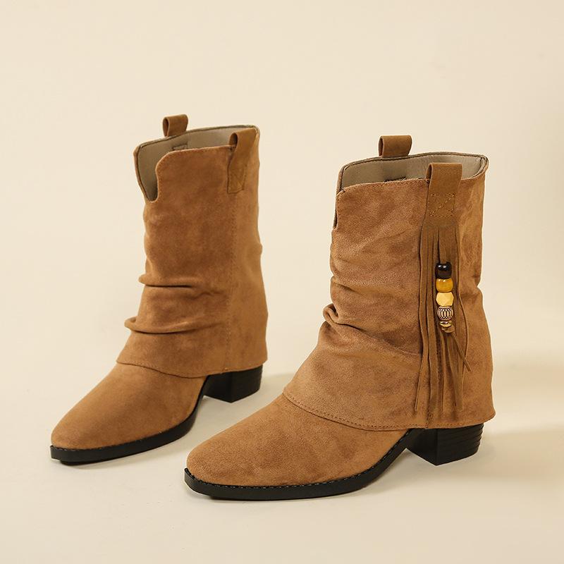 

Women s Fashion Hundred Square Toe Soft Stretch Comfortable Ankle Boots Shock Absorbing Anti-slip Casual Sports Martin Boots 35 верблюд