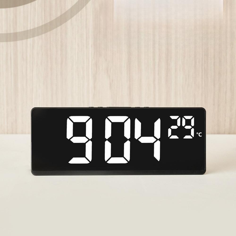 Voice Control Digital Alarm Clock Temperature Dual Alarm Desktop Table Clock Night Mode 12/24H LED Clock Watch Desk