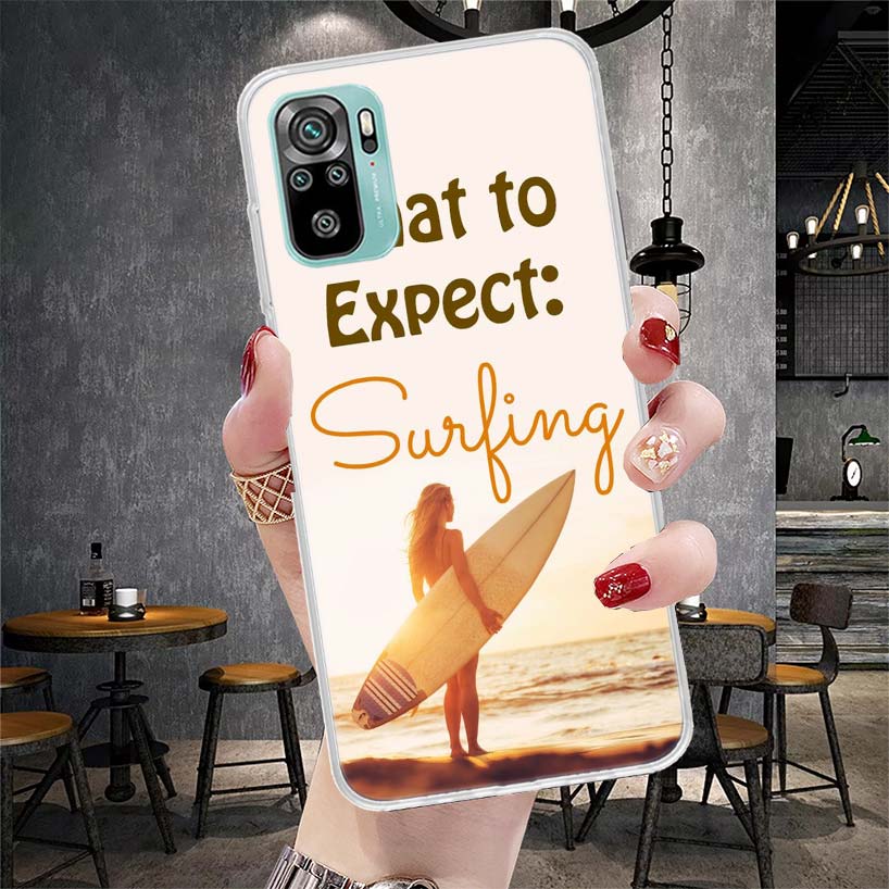 Surfboard Surfing Surf Girl Summer Soft Phone Case For Xiaomi Redmi Note 15 14 14S 13 12 Pro Plus 12S 11 11S 11E 10 10S 11T 5G F