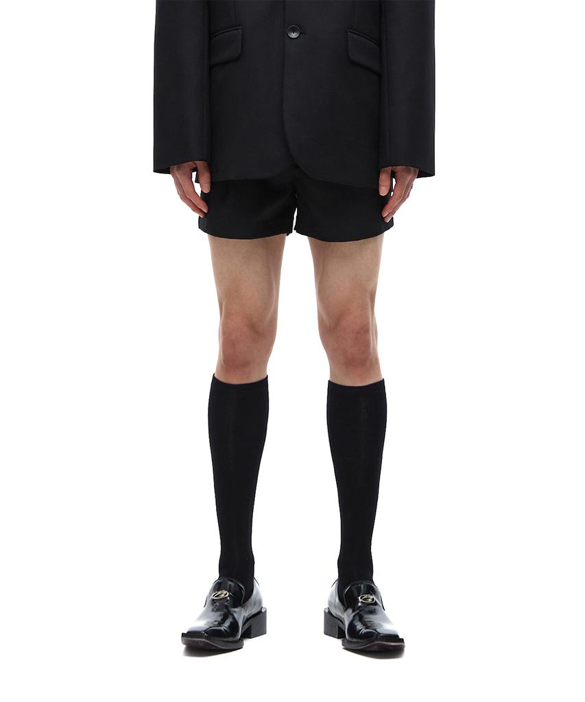 MORE THAN BLACK Logo Micro Shorts