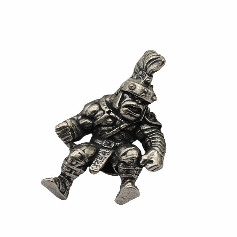 Orc Warrior Figurine Brass Knife Beads EDC DIY Paracord Woven Bracelets Lanyard Pendants Accessories Outdoor Tool Hangings