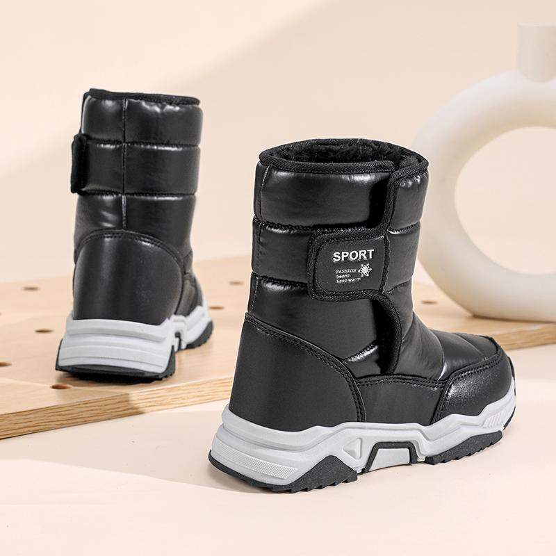 Winter Children's Fashionable Fleece Warm High Top Outdoor Cotton Boots Snow Boots Casual Cotton Shoes