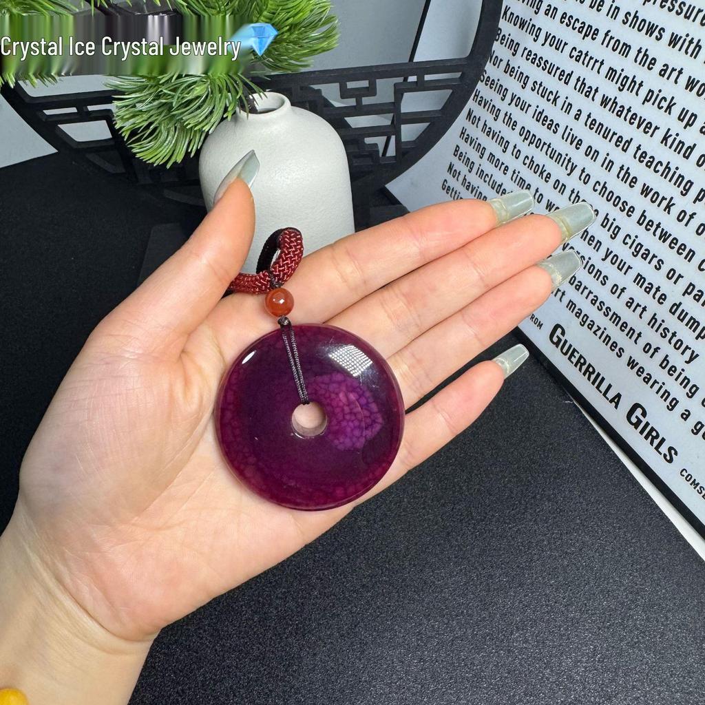 Luxury Dragon Scale Agate Peace Buckle Pendant