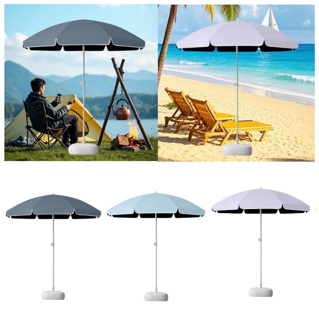 Beach Umbrella Parasol Canopy with Pole with Base Patio Umbrellas Outdoor