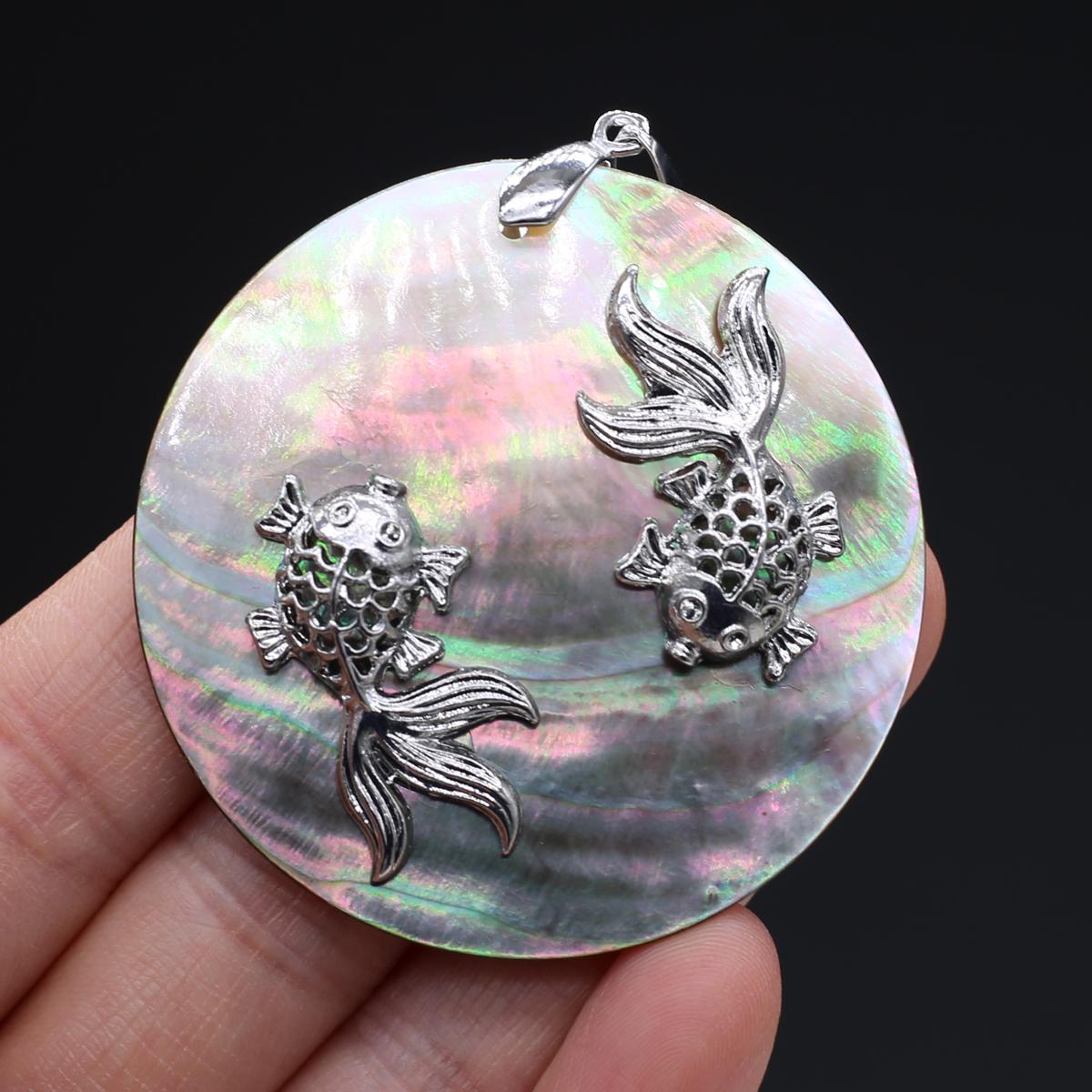

Necklace Pendant 50mm Natural The Mother Of Pearl Shell Pendant For Jewelry Making DIY Necklace Accessory 50mm