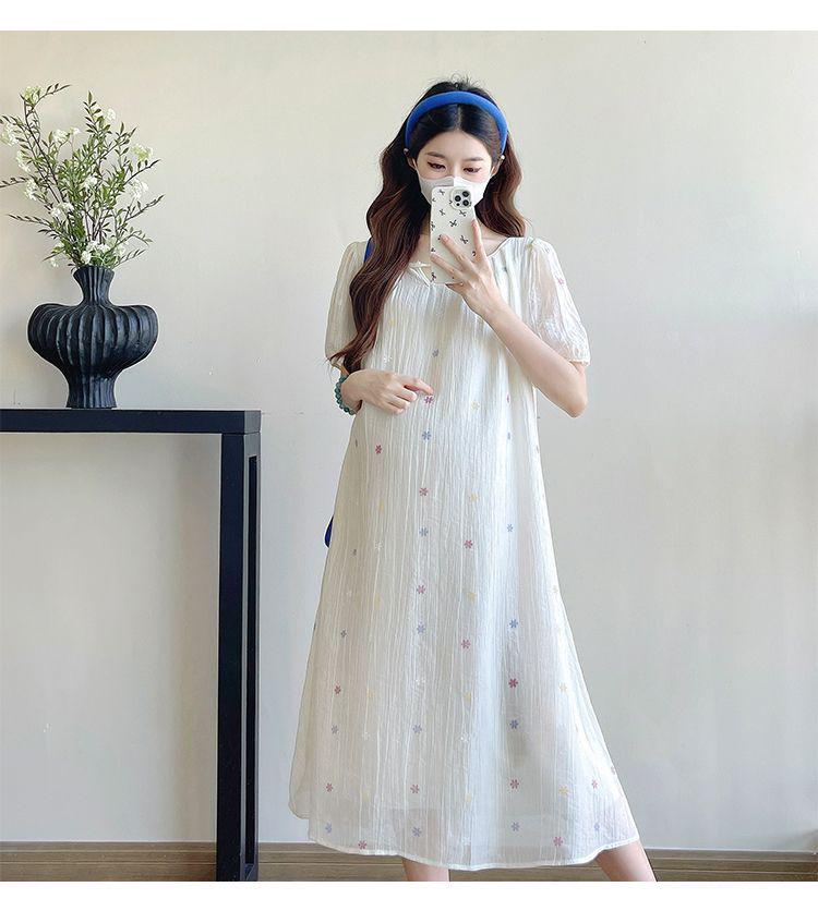 

2026 Summer Maternity Dress: Stylish, Age-Defying, and Cool Medium-Long Style 2XL білий
