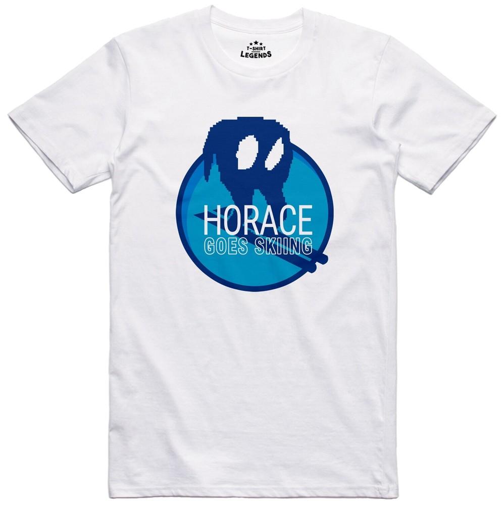 Horace Goes Skiing Mens T Shirt Retro Computer 8 Bit Officially Licensed Top