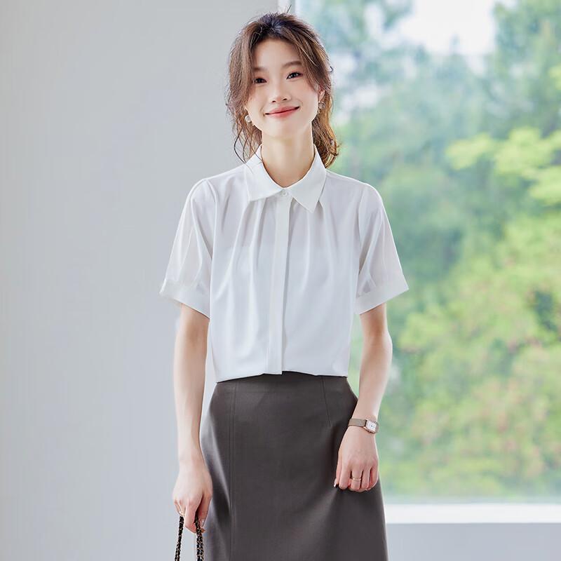 Women's Short-Sleeve Professional Chiffon Blouse