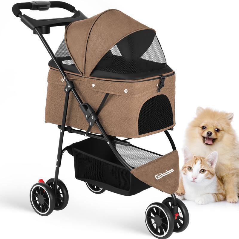 Passeggino per Cani e Gatti Piccoli, Portatile da Viaggio, Pieghevole, per Passeggiate