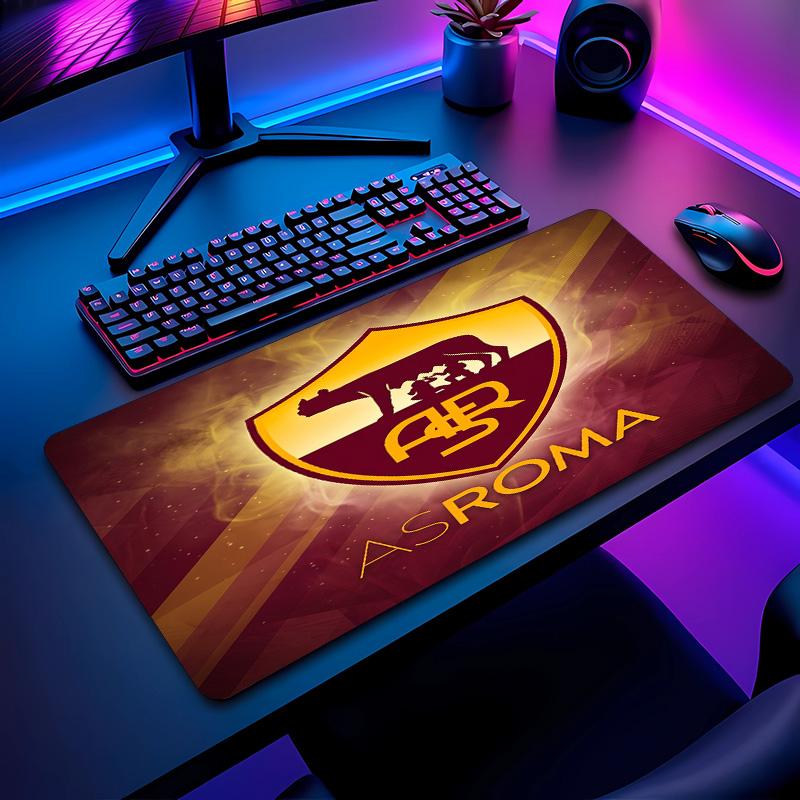 Tappetino per Mouse con Motivo Calcio AS Roma No?Tappetino Mouse da Gioco Antiscivolo con Base in Gomma per Scrivania Ufficio Casa