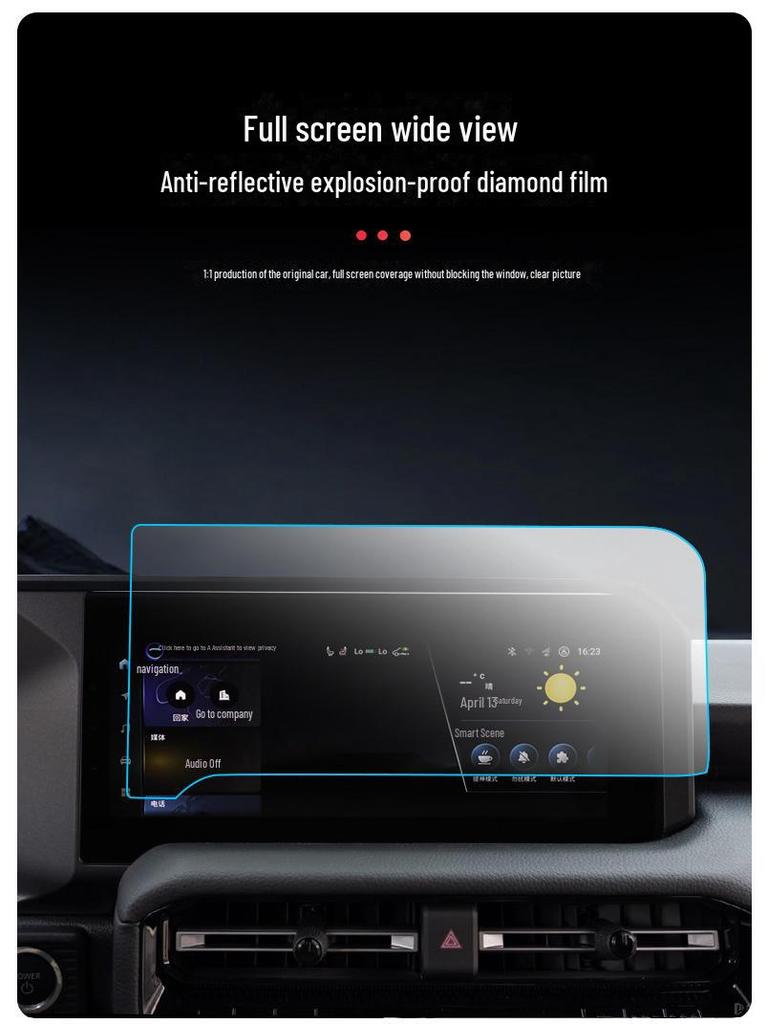 24 Toyota Prado LC250 Navigation Screen Tempered Film for Interior Modification