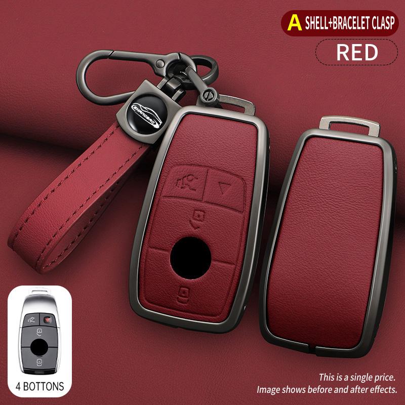 3/4 Button Key Fob Alloy Cover Case Fits for 2019 2020 Mercedes-Benz A220 E63S AMG E-Class GLE 350 4MATIC E300 E400 E43 W213