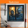 Zombie Halloween Horror Fake Window Pattern Wall Pasting Sticker Decorative