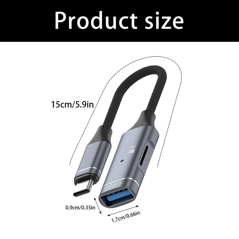 Type C To USB Adapter OTG Connectors TF Card Reader Slot Instantly Plugs Play For Mobile Phones Window Systems Laptops