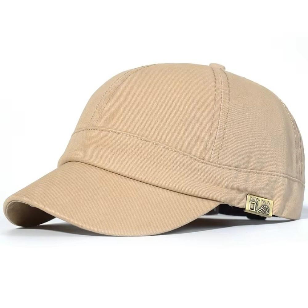 Outdoor Cotton Short Brim Baseball Cap Adjustable Breathable Dad Hat Soft Trucker Style Low Profile Cap Sun Protection