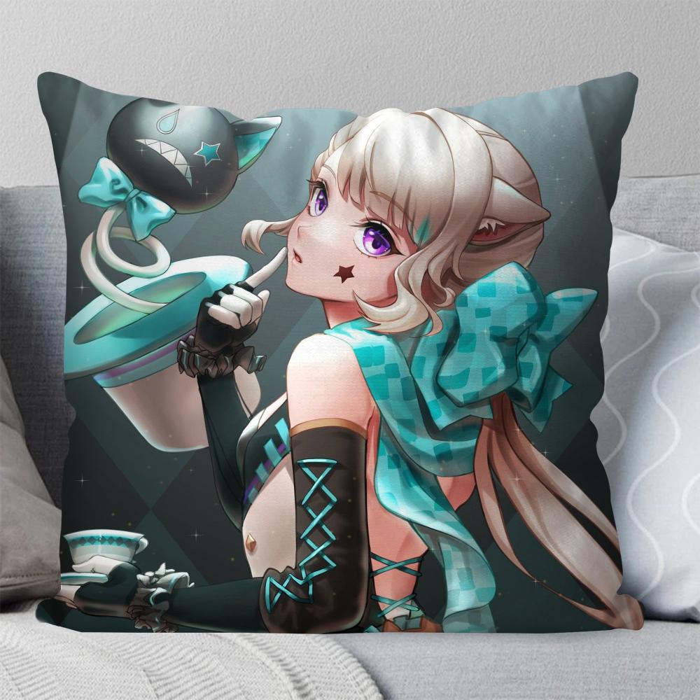 Lynette Anime Game Genshin Impact Pillow Case Square Pillow Bedroom Sofa Leisure Comfort Car Living Room Home Decoration 40X40