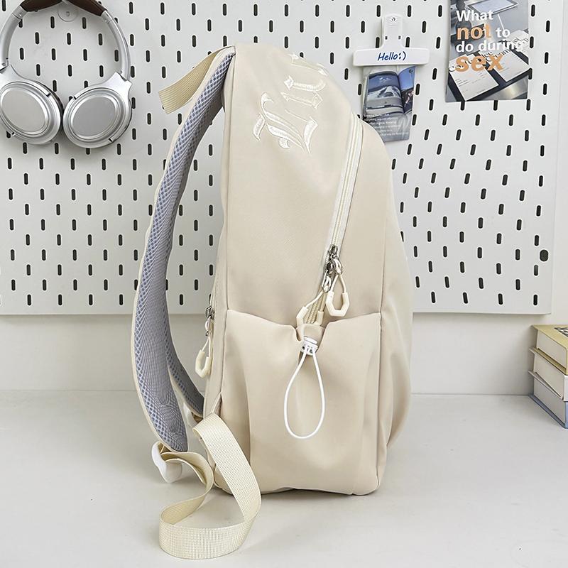 Student Schoolbag Men's Large Capacity Backpack Women's Solid Color Backpack