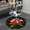 1pc Poinsettia Flower Chair Carpet for Office, Round Non-Slip Durable Large Size Office Carpet, Suitable for Office, Beautiful Decoration