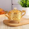 Sugar Bowl with Lid Spoon Retro Dustproof Multipurpose Condiment Pot Food Jar for Event Holiday