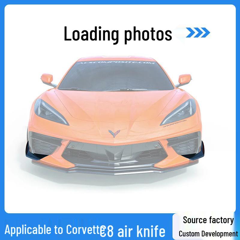 Chevrolet Corvette C8 Front Bumper Wind Deflector Spoiler (2020-2024) High Gloss Black [Pearl Powder]