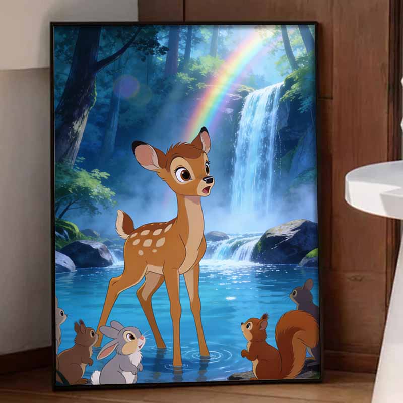 Disney Diamond Art Painting Kit 5D Bambi Diamond Painting Dot Art Kit Home Wall Decor