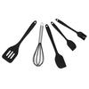 5Pcs Set Silicone Spatula DIY Kitchen Utensil Baking Tool Cake Decoration for Home BakeryBlack
