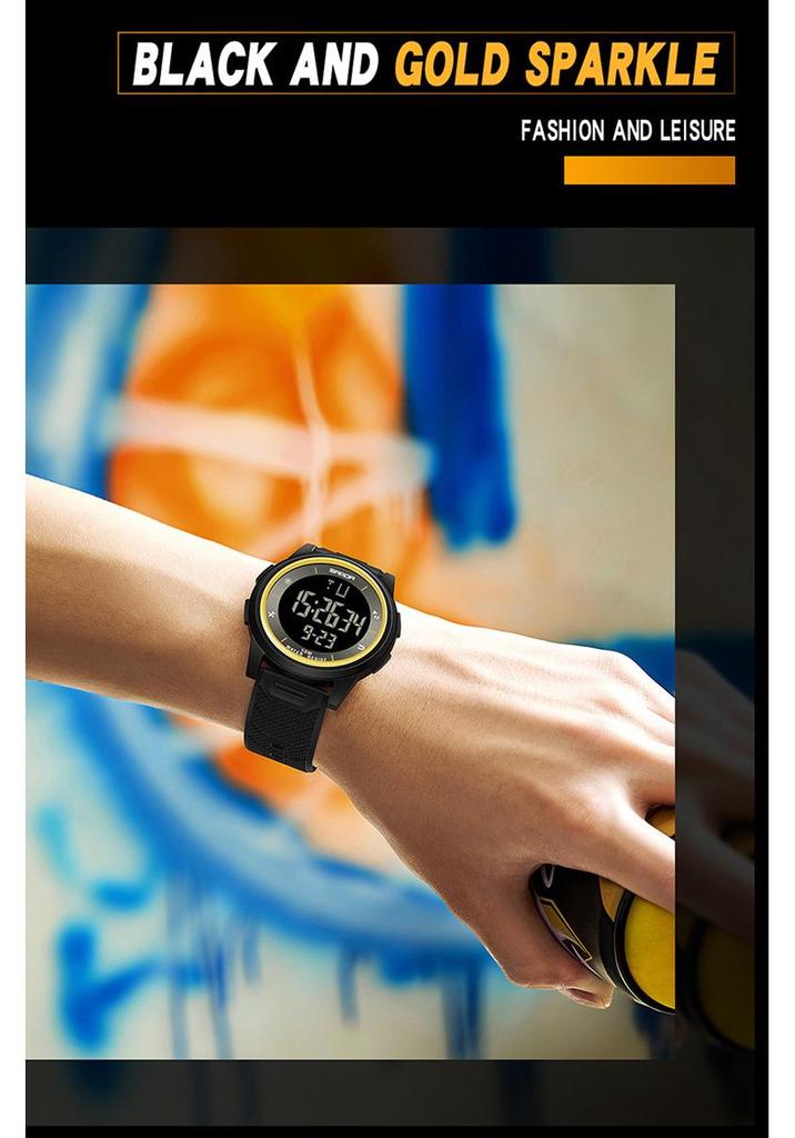 Sanda Fashion Multi-Functional Waterproof Luminous Electronic Wristwatch for Men and Women