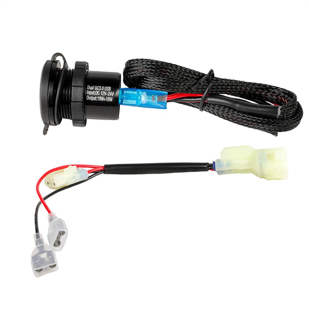 Dobbel USB 3.0 Hurtigladeruttak Strømadapter for Honda NX500 2024-2025