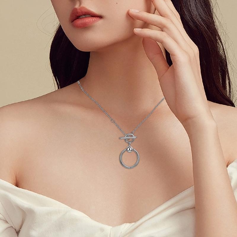 Silver Color O Pendant Moments Pave O Pendant Dangle Charms Fit Original Cable Chain Necklace Fashion Women Jewelry Making Gift