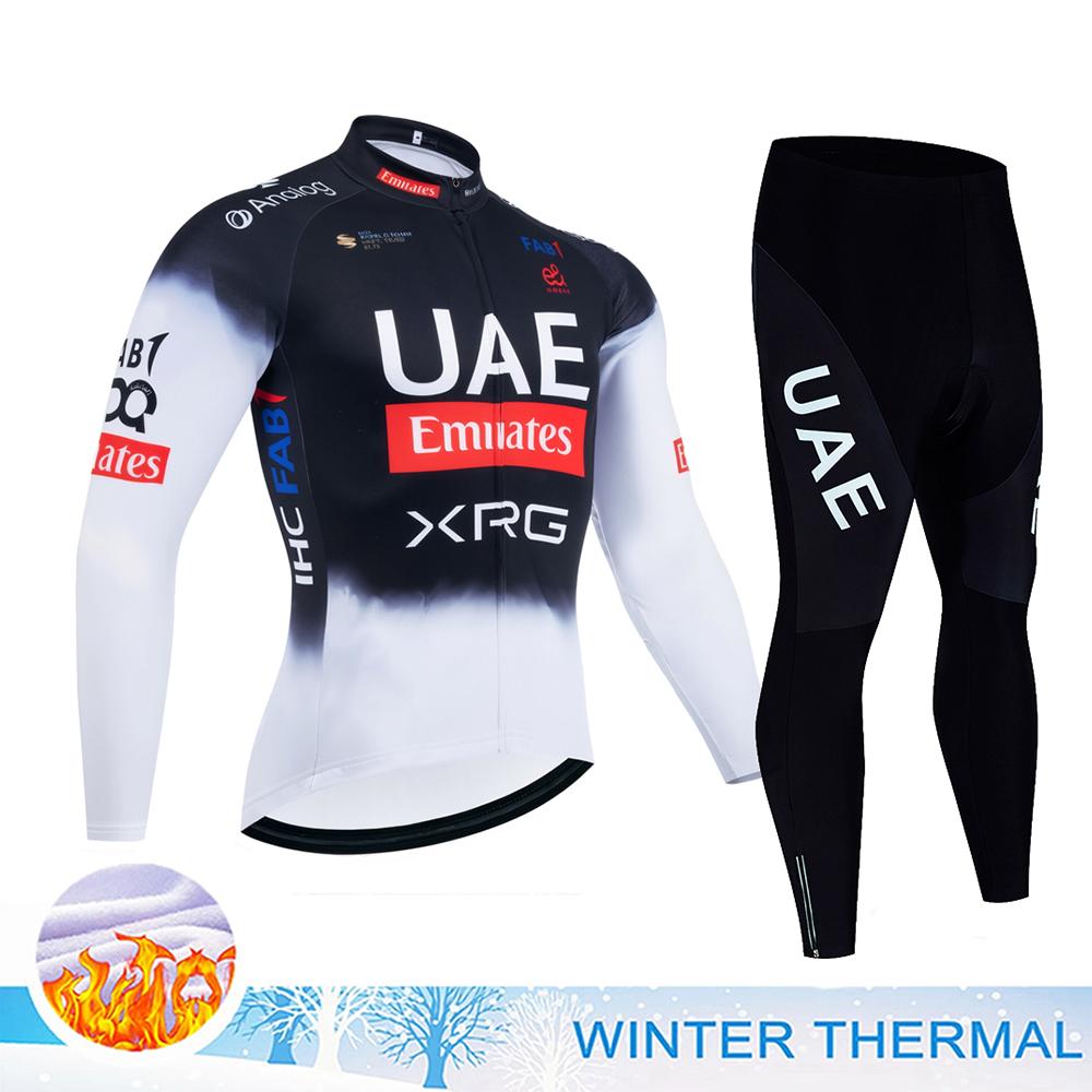 2026 UAE Cycling Clothing Man Winter Thermal Fleece Cycling Jersey Man Men's Bicycles Road Bike Jerseys Cycle Jersey Set Sport Suit