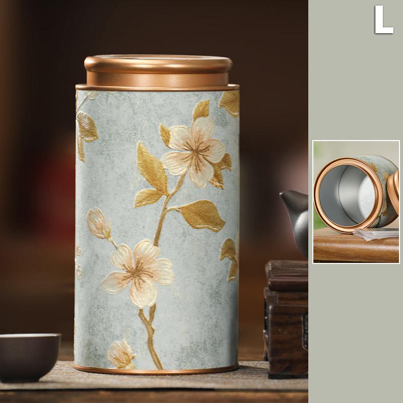 Empty Tea Tin Can Household Green Black Tea Sealed Jar Portable Home Small Tea Packaging Box Tinplate Storage Can