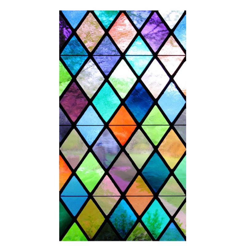European Style Retro Glass Film,electrostatic Frosting, Adhesive Free Art Painting Privacy Protection Window Film Stained Glass