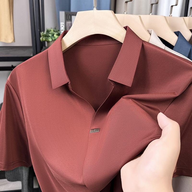 Original Designer High-End Men's Polo Shirt Lapel Short Sleeve Summer New Breathable Seamless Business Office Casual Men's Wear