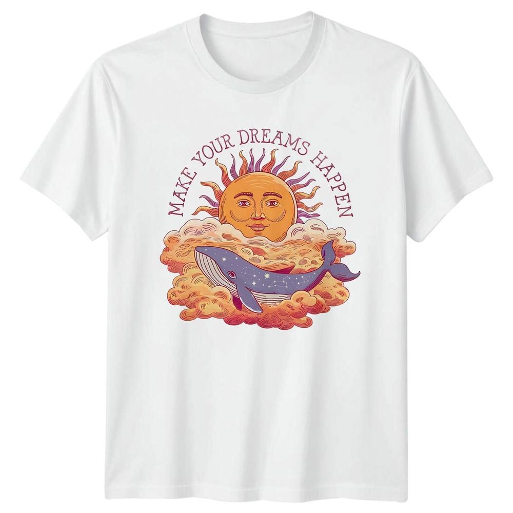 Make Your Dreams Happen TShirt Celestial Whale Inspirational Birthday Gift S