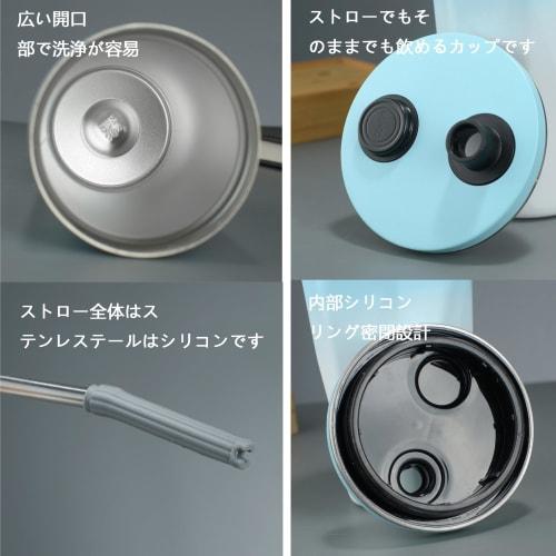 IOLOYU Tumbler with Straw and Lid, Spill-Proof, Car-Ready Insulated Mug, 600ml, Coffee Mug with Lid, Large Capacity, Straw, Stainless Steel Insulated