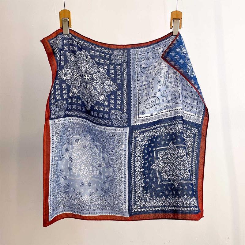 Vintage Paisley Square Scarf For Women Daily Use Soft Neck Scarf