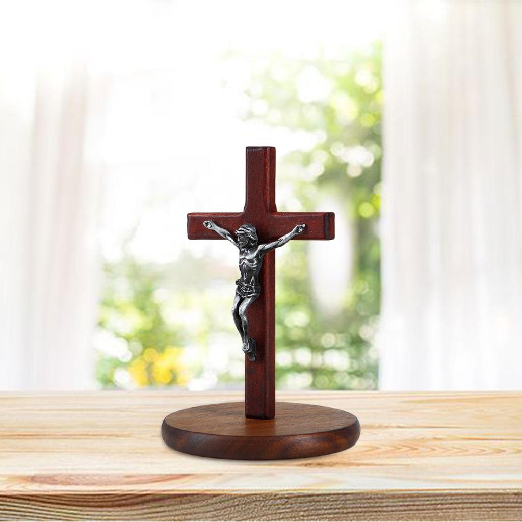 Jesus Crucifix Crosses Figurine Praying Religious Statue Gift Decor Decorative