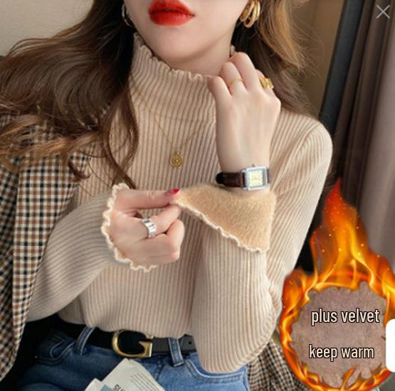 

Женский флисовый свитер с полуворотом, плюшевый толстый пуловер, новый стиль осень/зима, теплая и удобная одежда One Size [80-120 Jin]