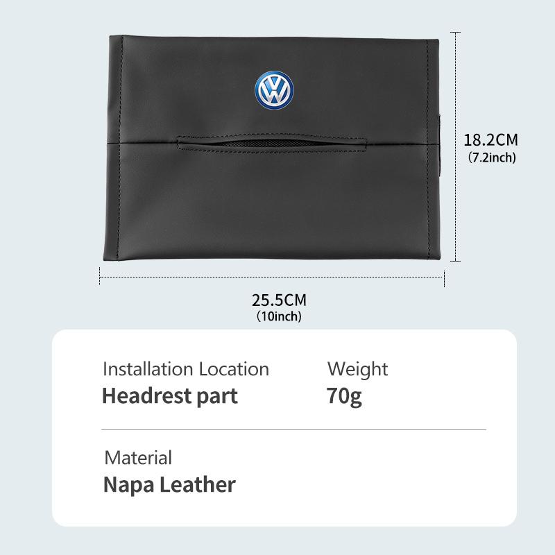 TMBCU1 Car Tissue Box Backrest Armrest Box Sun Visor Paper Bag For Volkswagen VW Scirocco Passat Polo B5 B6 B7 CC Tiguan Sharan Touran