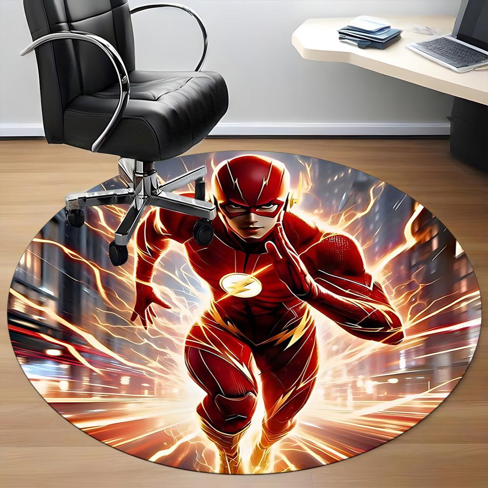 1pc Flash Speed Office Round Area Rug, Under Office Chairs Bedroom Living Room Home Decor, Room Deco, Available in Various Sizes
