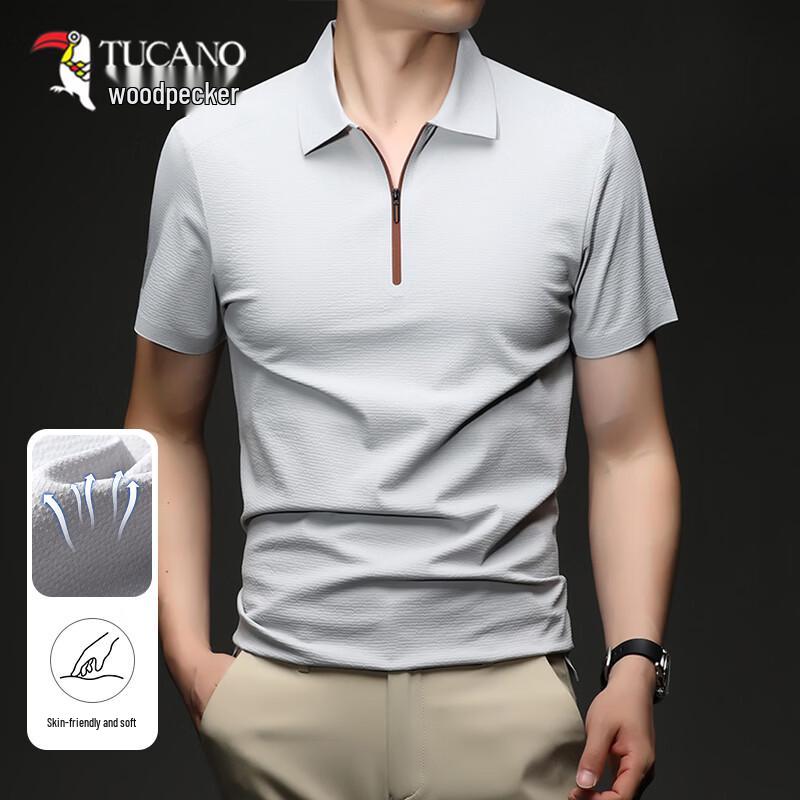 TUCANO Men's Ice Silk Half-Zip Polo Shirt