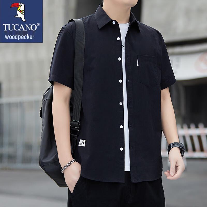 TUCANO Men s Solid Short-Sleeve Lapel Shirt 2XL
