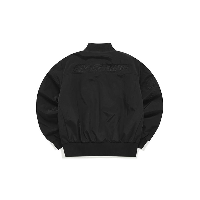 Fila Embroidered Logo Pattern Sports Warm Pilot Cotton Jacket Men Jackets Black F11M219901FBK