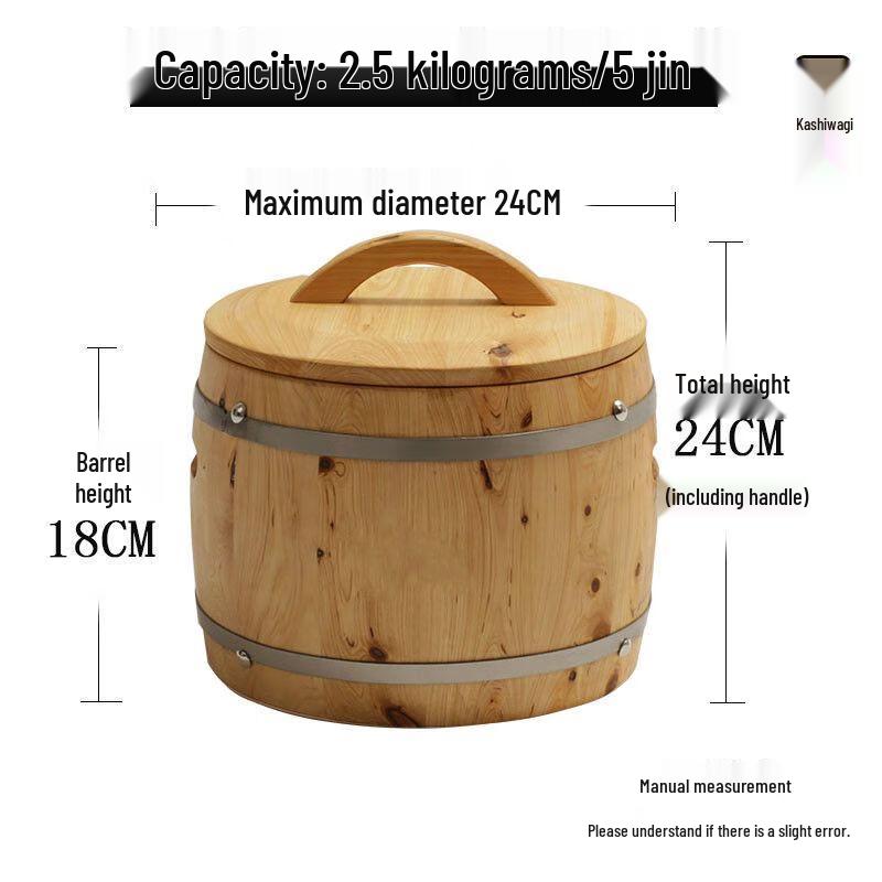 Solid Wood Rice Storage Bucket
