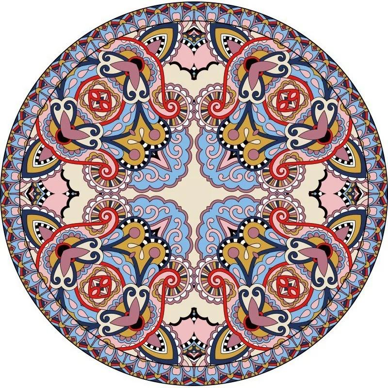 

Ethnic Retro Persian Bohemian Carpet Washroom Floor Mat Living Room Carpet Rug for Bed Room Living Room Decoration 60cm