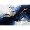 Modern Blue and Gold Abstract Posters Swirling Lines Prints Canvas Oil Painting Wall Art Pictures Home Living Room Decoration