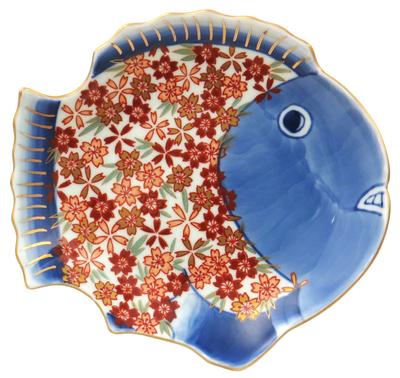 Hasami Rinkurou Old Imari Sea Bream Plate with Cherry Blossoms Ware, Kiln, Gorgeous, Style, Type, 009070-541