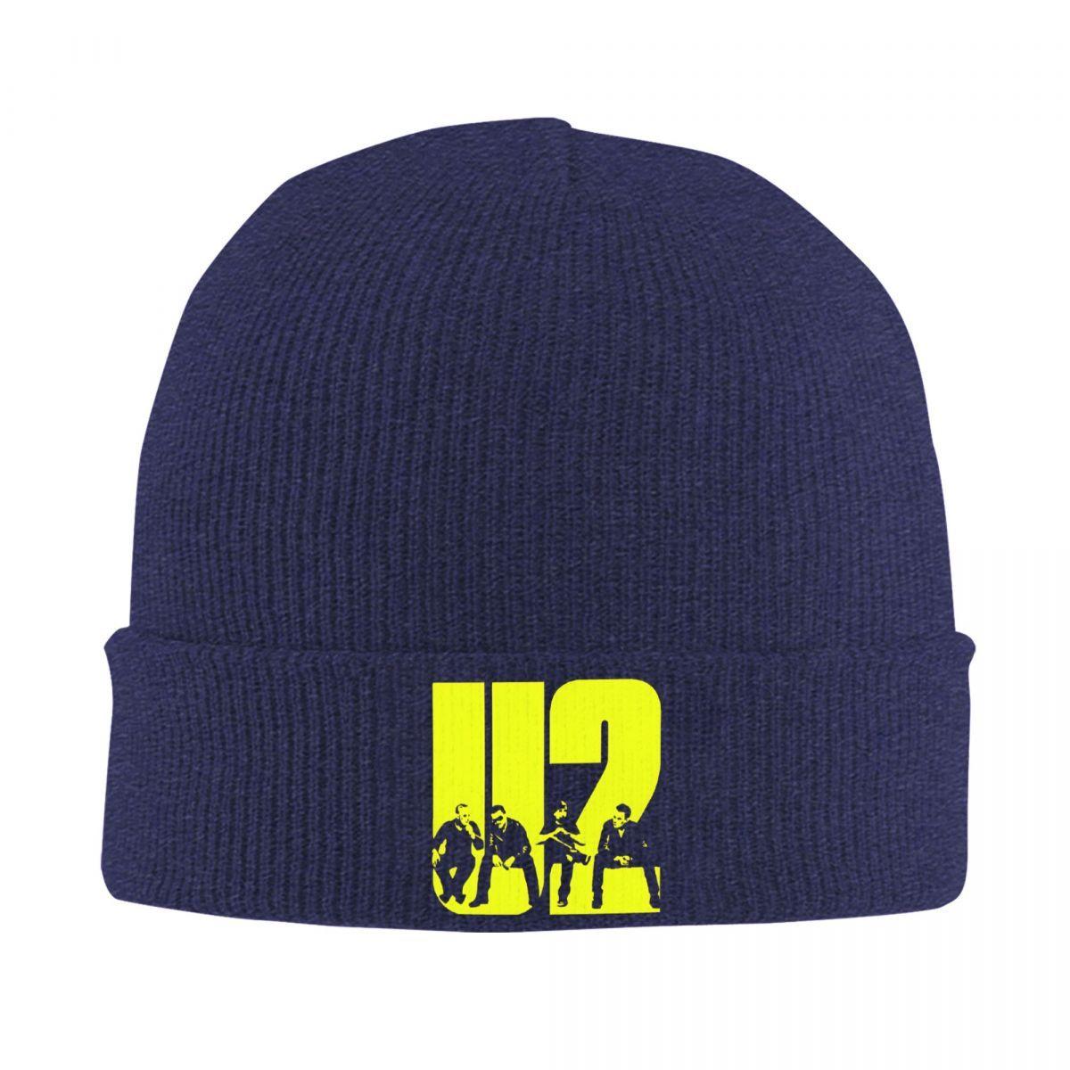 

U2 Band Rock Knitted Hat Women s Unisex s Beanies Winter Hats Warm Caps