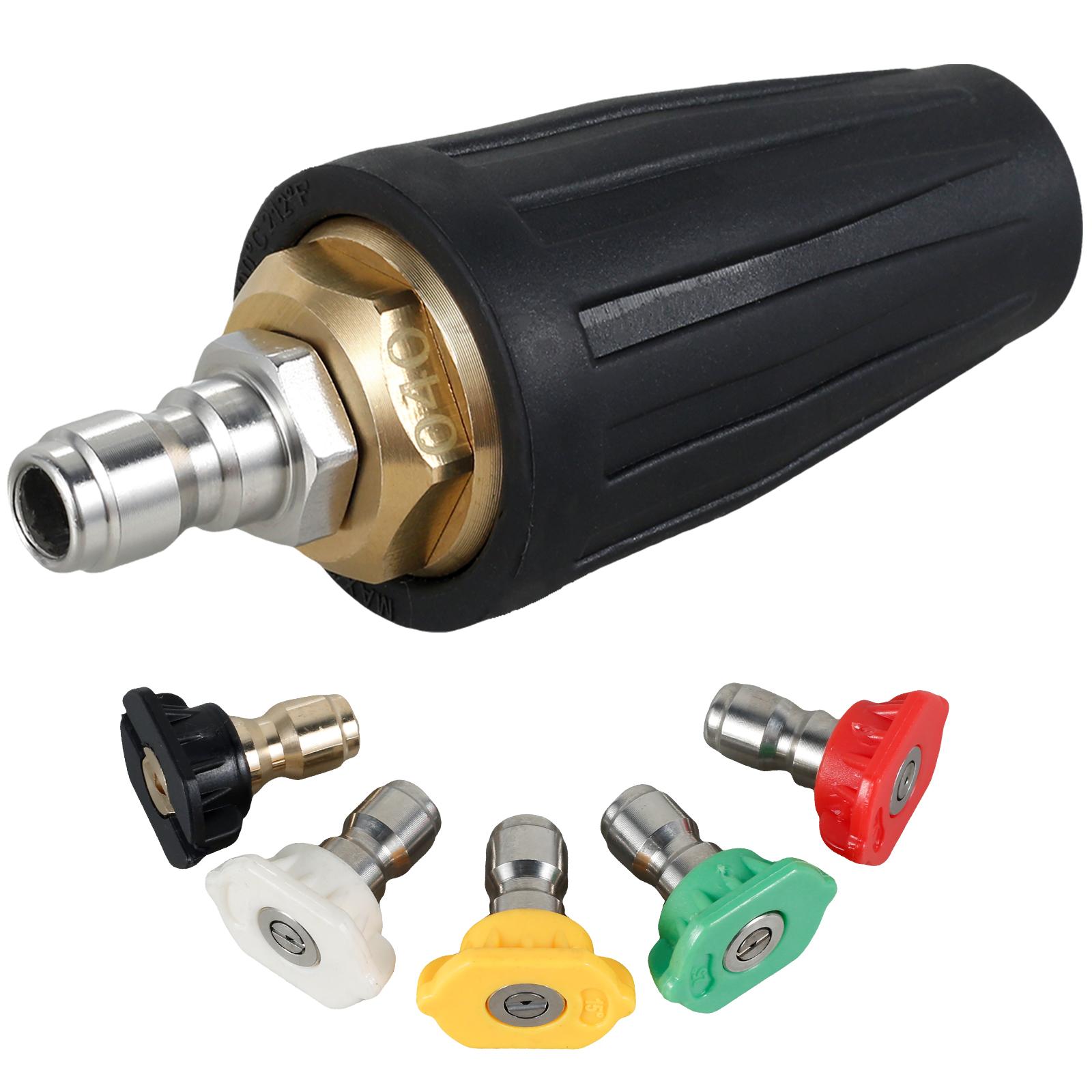 

Комплект распылительной насадки для мойки высокого давления 1/4 с быстроразъемным соединением, вращающаяся на 360 градусов турбонасадка-распылитель 4000 фунтов на кв. дюйм, распылительная насадка с несколькими степенями распыления