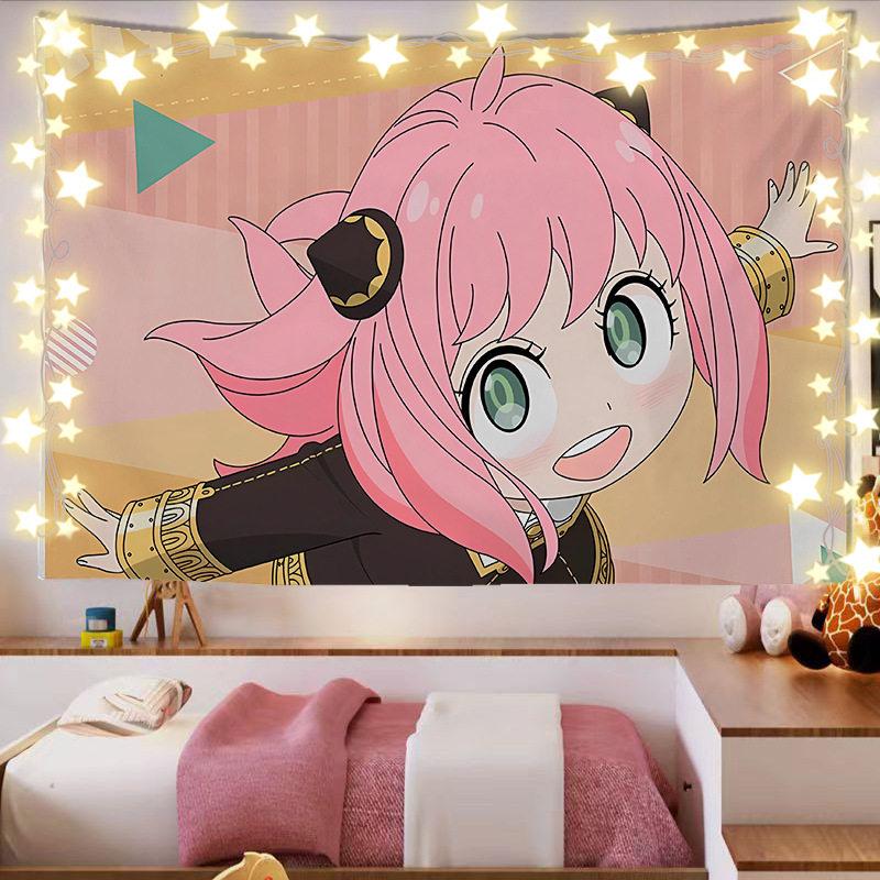 Spy X Family Ania Anime Wall Tapestry  Dormitory Bedroom Headboard Decorative Artwork for Fans